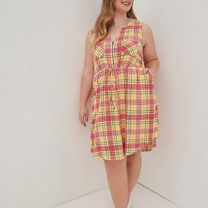 Torrid size 3 mini challis zip front shirt dress.